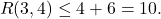 \[R(3,4) \leq 4+6=10.\]