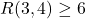 R(3,4)\geq 6